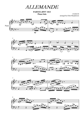 ALLEMANDE by J.S. BACH - Piano Solo