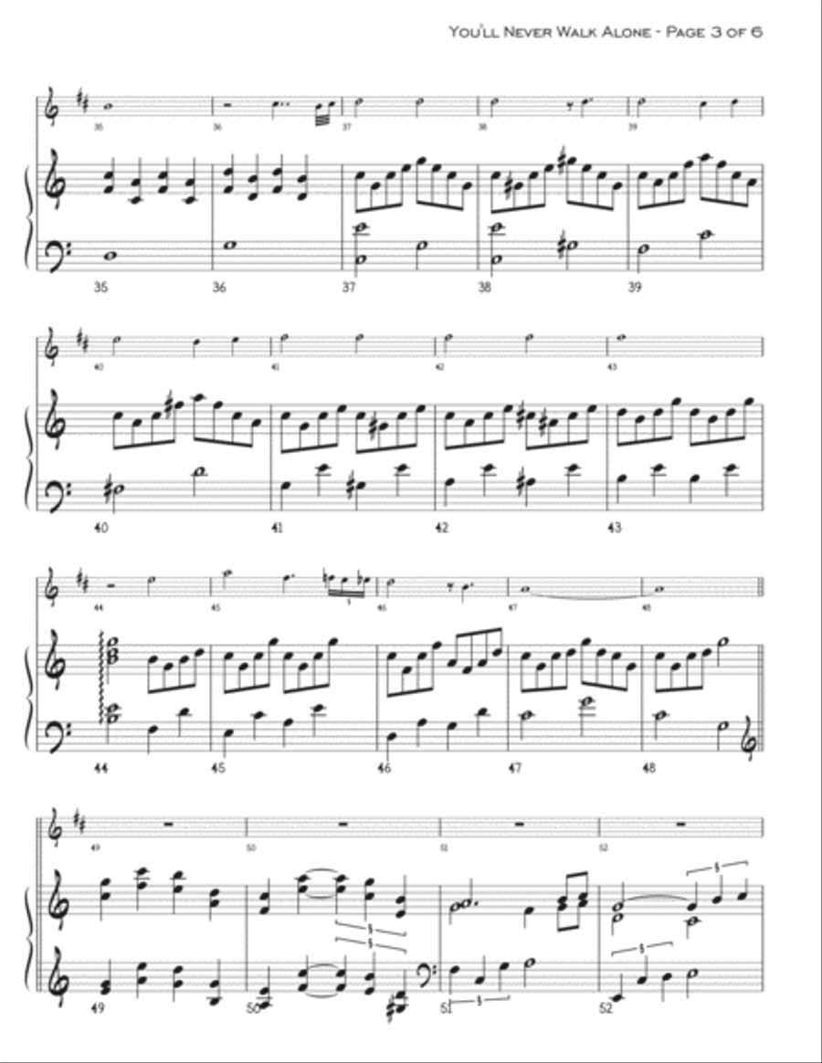 You'll Never Walk Alone B-Flat Trumpet scores gallery preview page 3