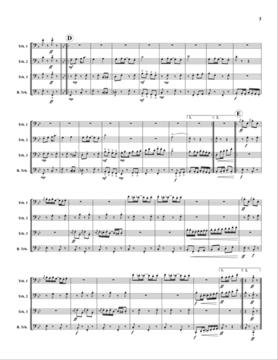 Crazy Bone Rag Trombone Quartet scores gallery preview page 3