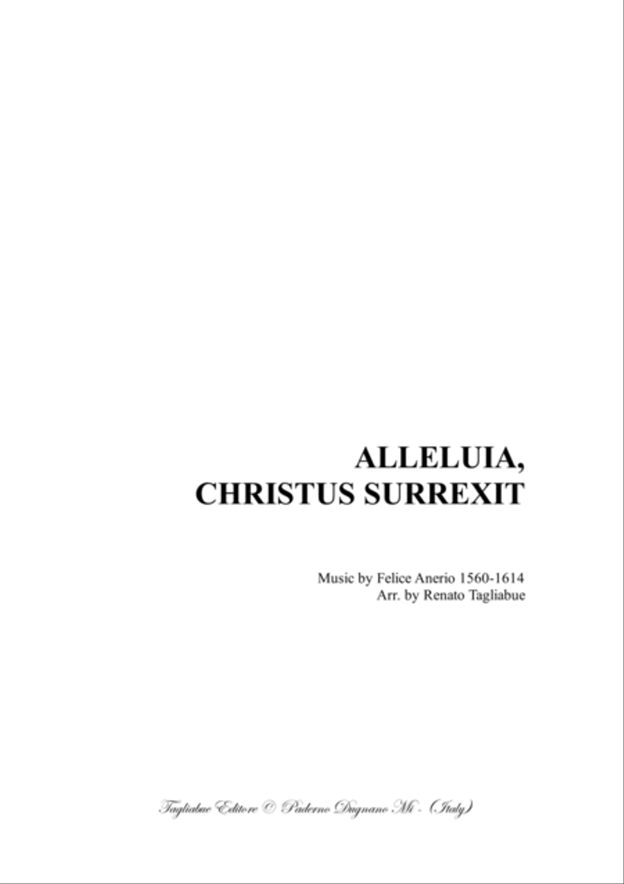ALLELUIA, CHRISTUS SURREXIT - Anerio F. - For SATB Choir 4-Part scores gallery preview page 1