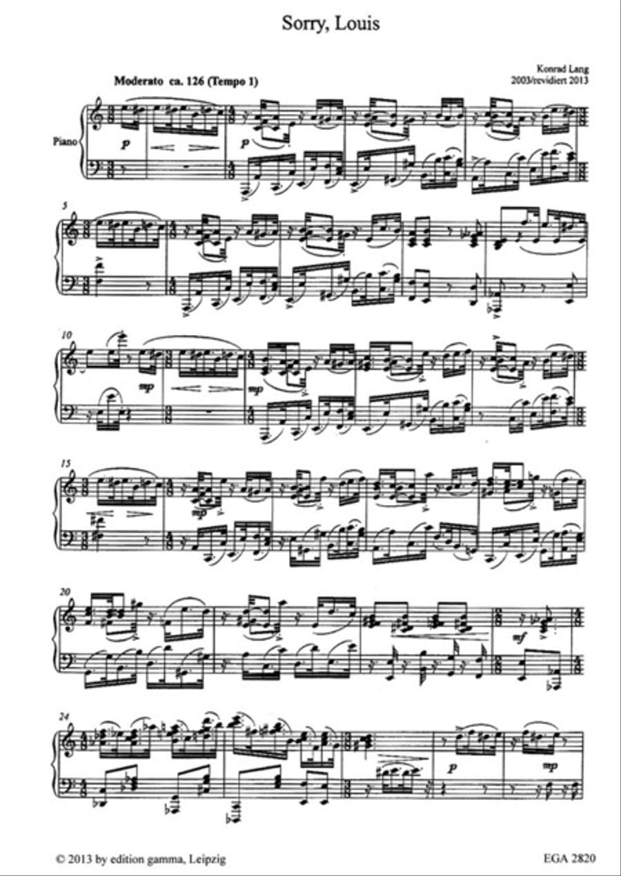 Sorry, Louis Piano Solo scores gallery preview page 2