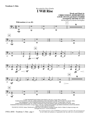I Will Rise - Trombone 3/Tuba