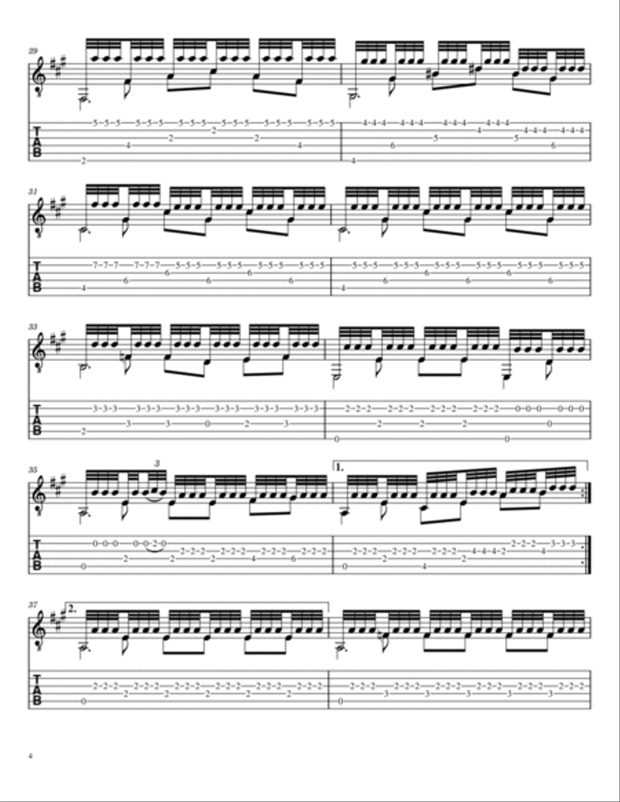 Recuerdos de la Alhambra TABs - Tárrega Acoustic Guitar scores gallery preview page 4
