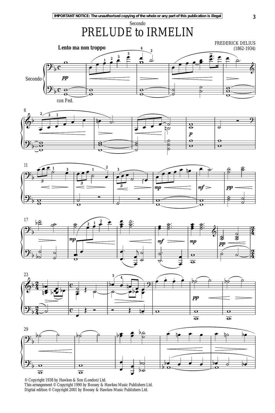Prelude To Irmelin Piano Duet scores gallery preview page 3