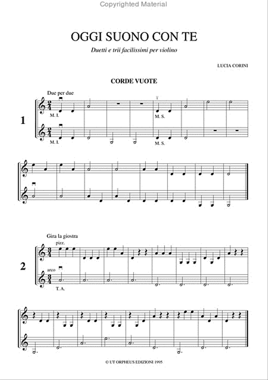 Oggi suono con te. Very easy Duos and Trios for Violin String Duet scores gallery preview page 2