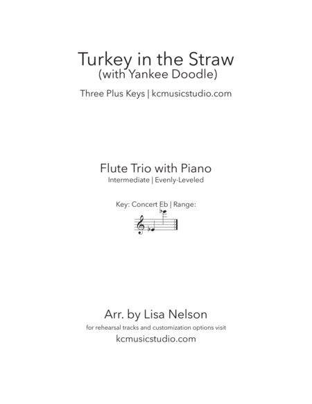 Turkey in the Straw - Flute Trio with Piano Accompaniment image number null