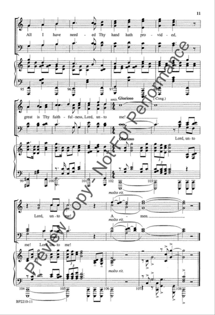 Great Is Thy Faithfulness - Forrest 4-Part scores gallery preview page 10