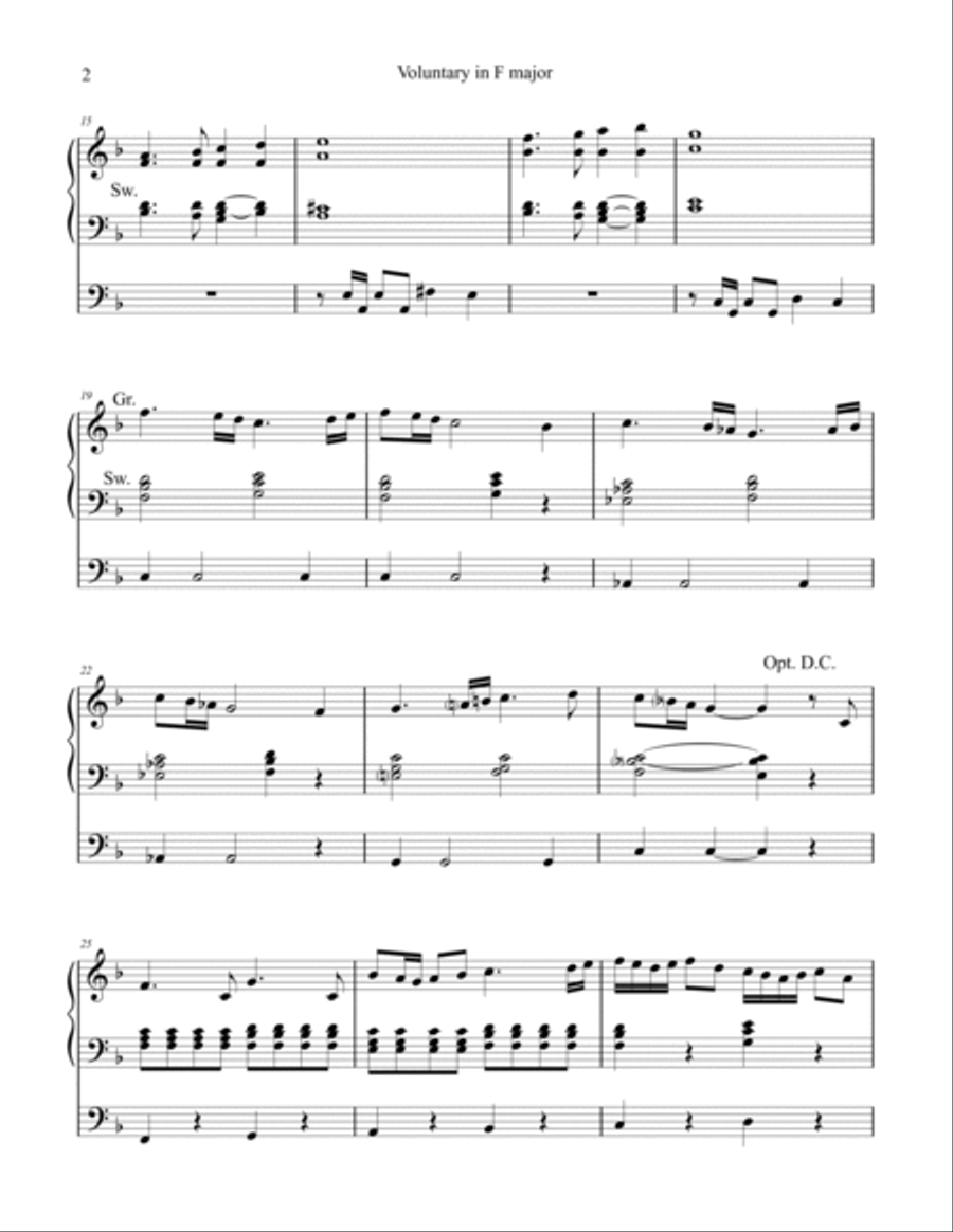 Voluntary in F major, organ work by Phil Lehenbauer Organ Solo scores gallery preview page 3