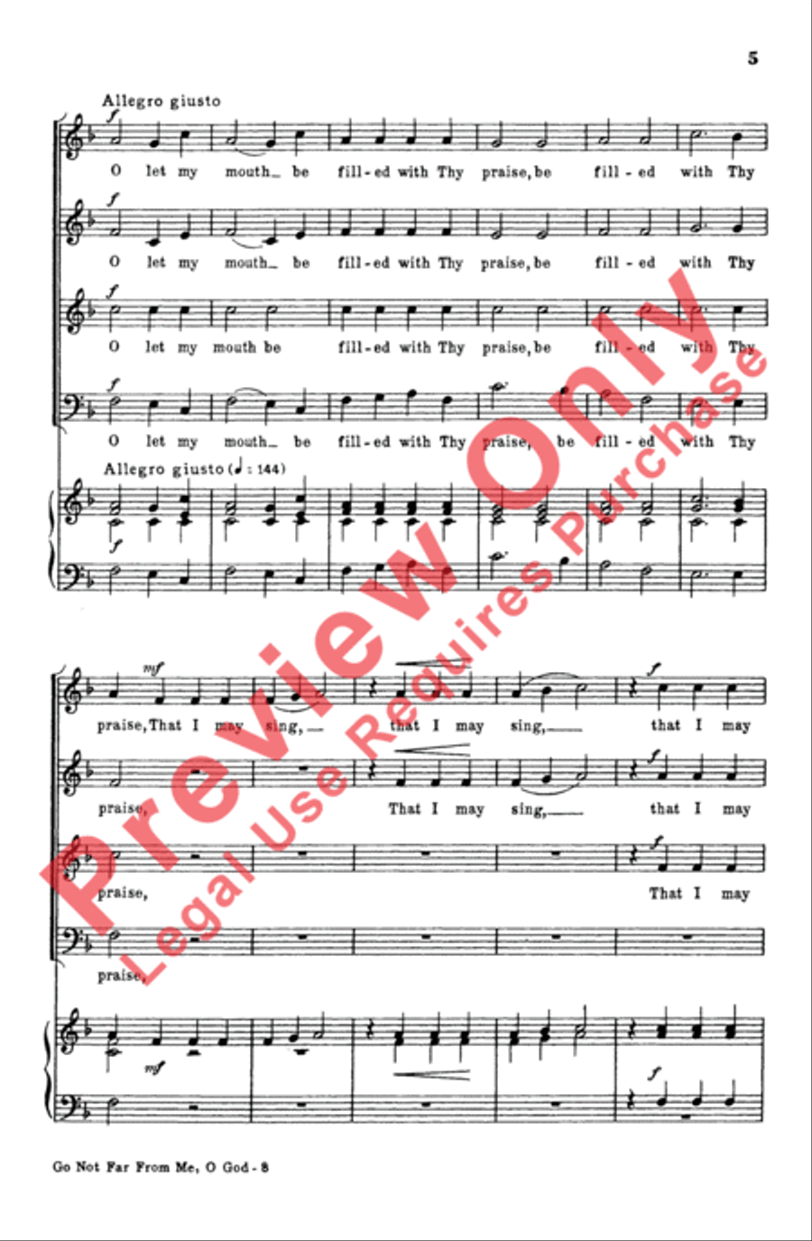 Go Not Far from Me, O God 4-Part scores gallery preview page 4