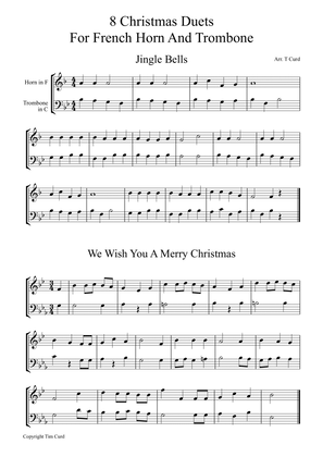 8 Christmas Duets For Horn in F and Trombone in C