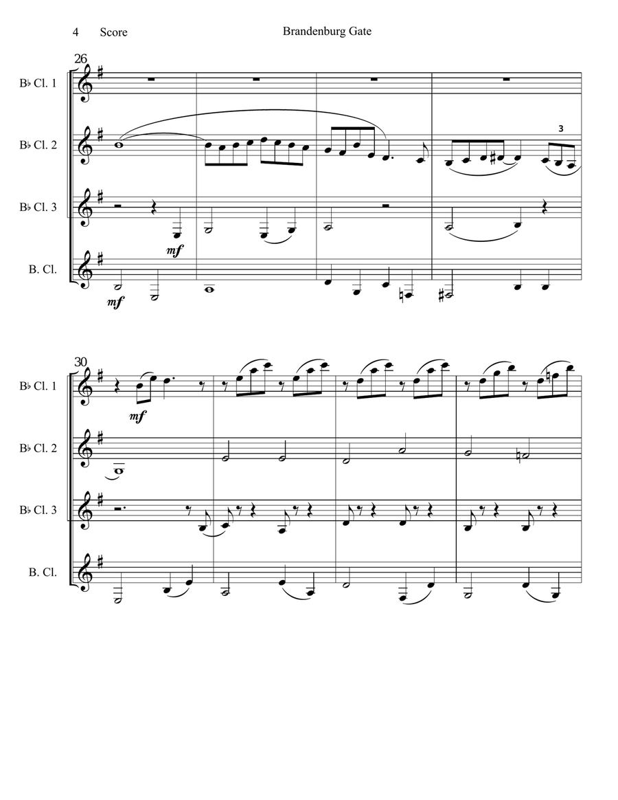 Brandenburg Gate Brandenburg Gate Woodwind Quartet scores gallery preview page 5