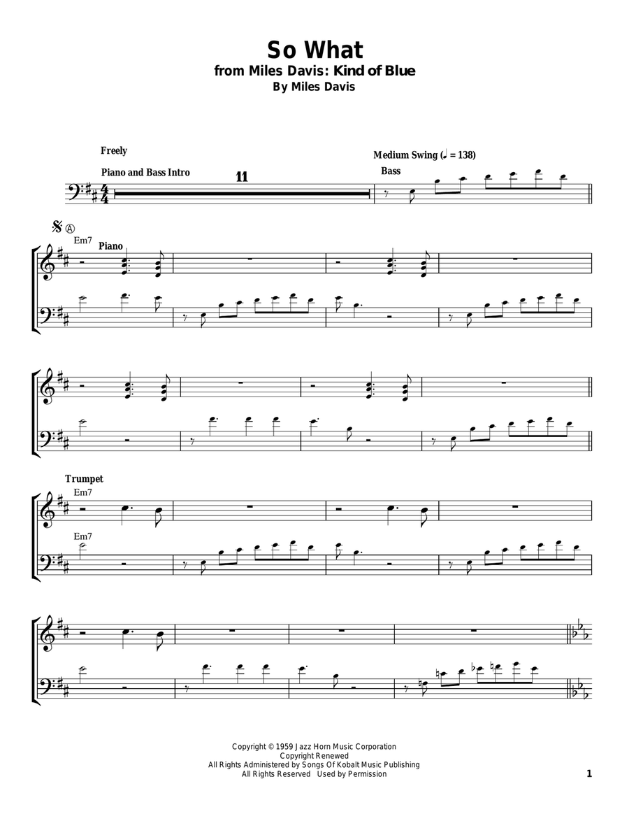 So What Trumpet scores gallery preview page 1