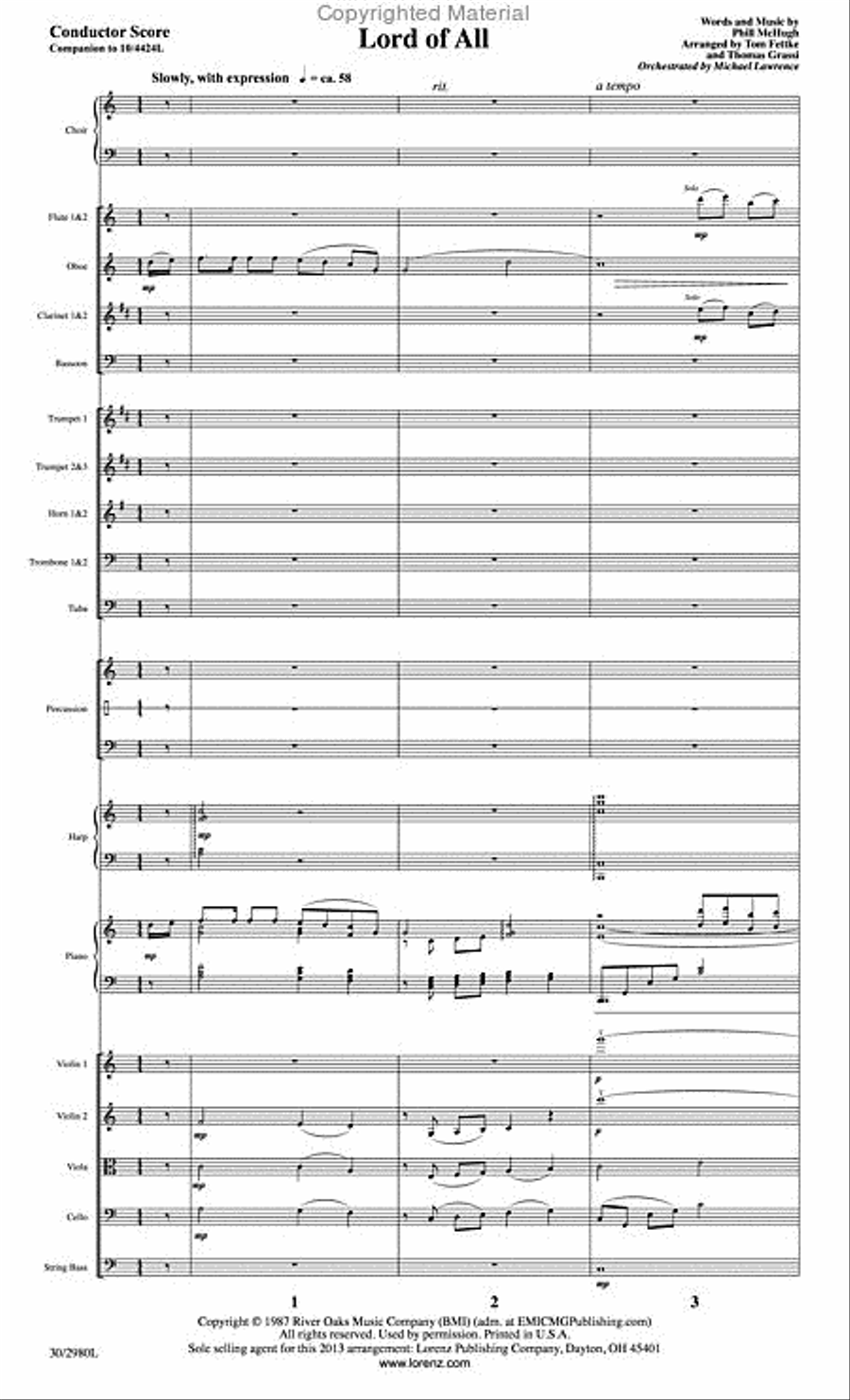 Lord of All - Orchestral Score and Parts