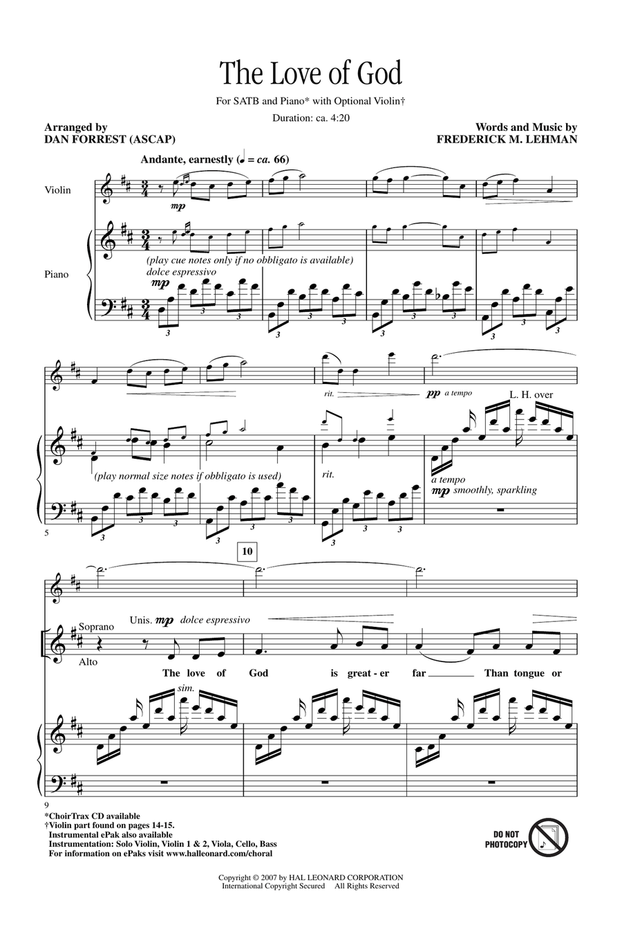 The Love Of God The Love Of God 4-Part scores gallery preview page 1