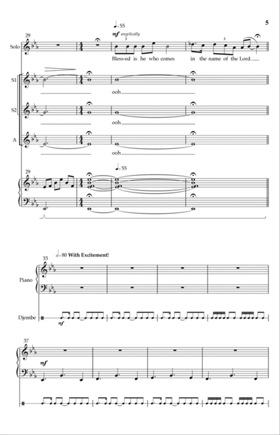 Benedictus & Sanctus (from Missa Brevis) SSAA scores gallery preview page 3
