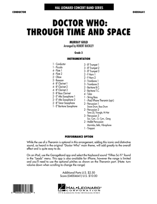 Doctor Who: Through Time and Space - Conductor Score (Full Score)