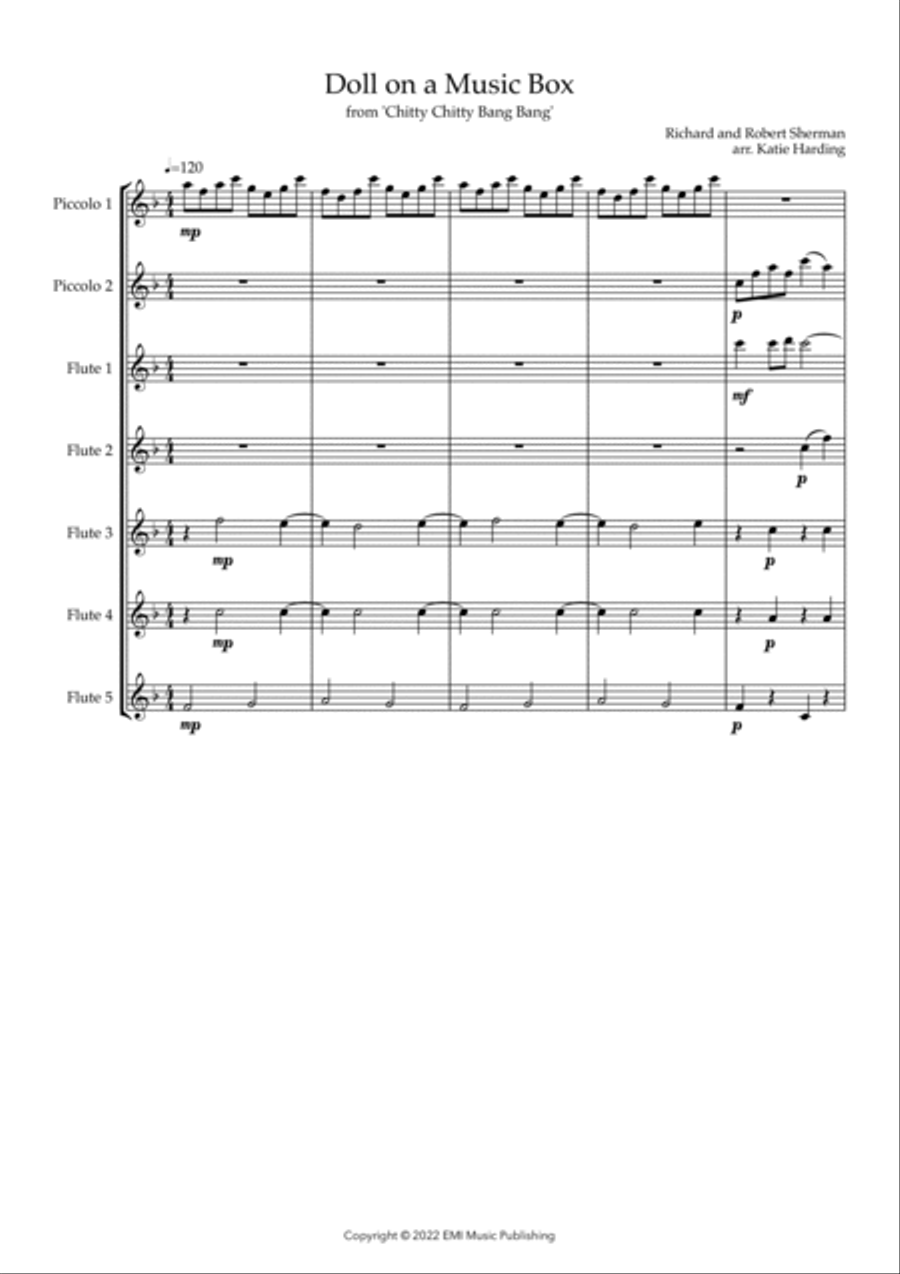 Doll On A Music Box Flute Choir scores gallery preview page 2