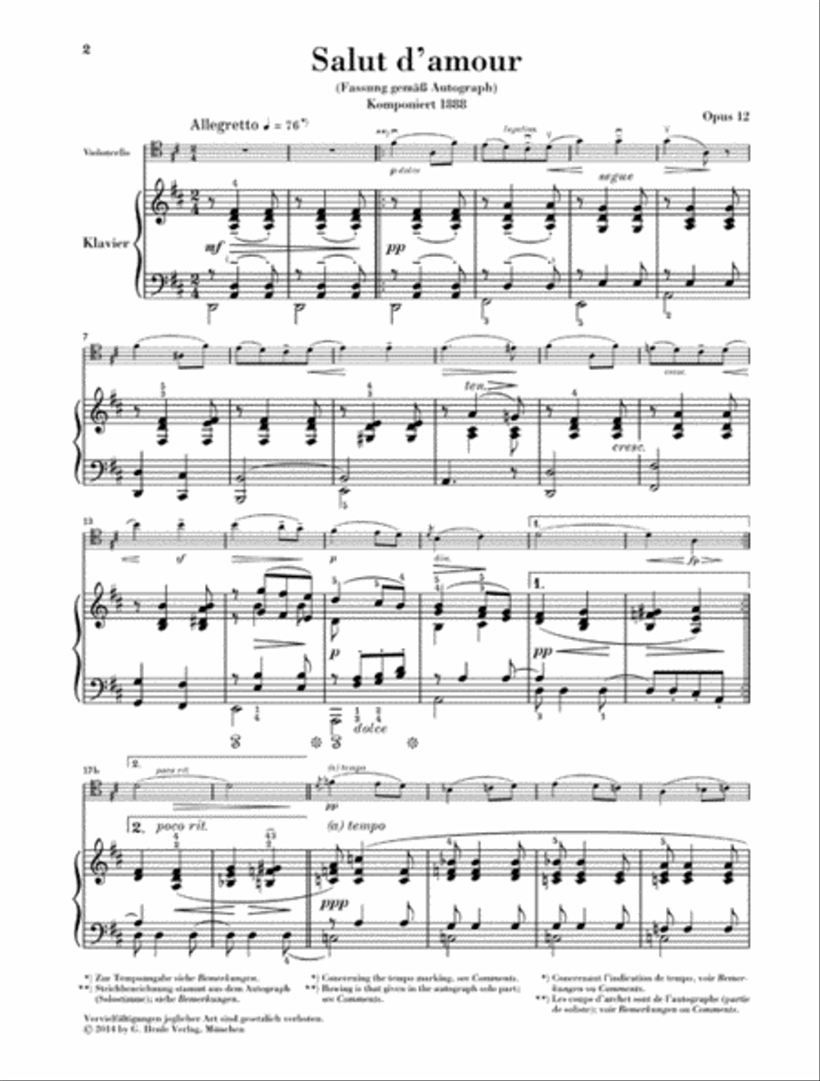 Salut d'amour Op. 12 Piano Accompaniment scores gallery preview page 2