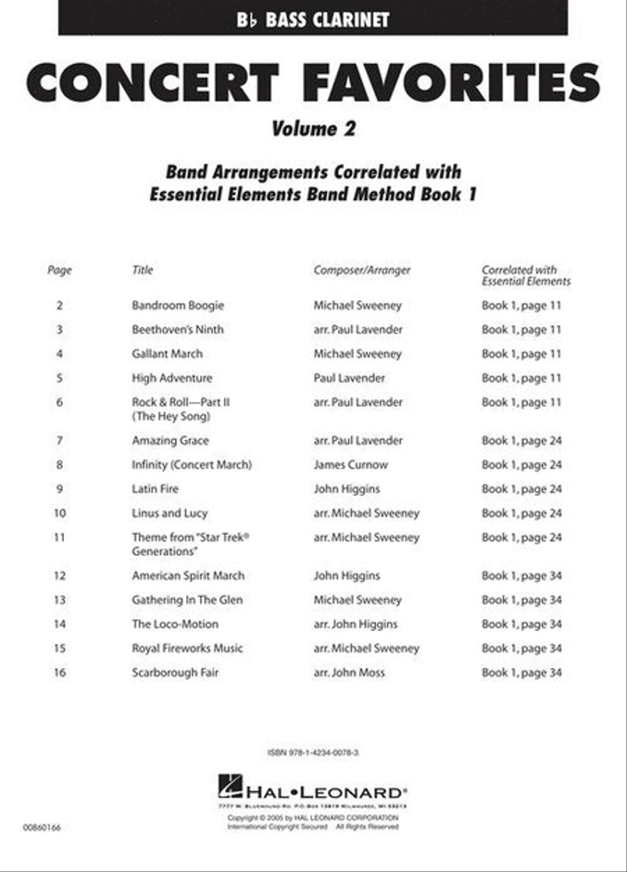 Concert Favorites Vol. 2 – Bass Clarinet Concert Band Methods scores gallery preview page 3