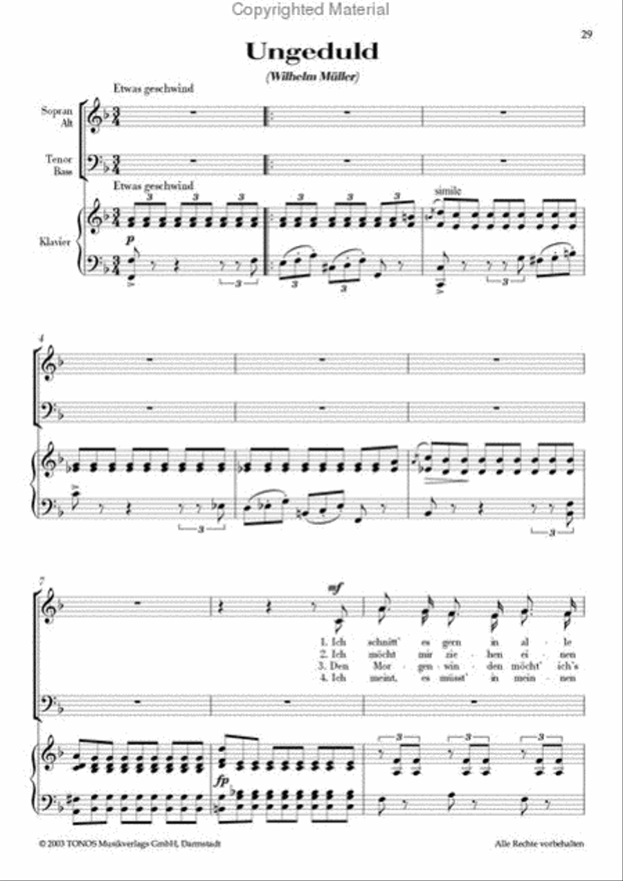 Schubert-Lieder - ClassiChor I , Neun Lieder von Franz Schubert 4-Part scores gallery preview page 16