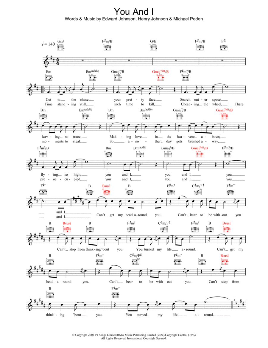 You And I Piano scores gallery preview page 1