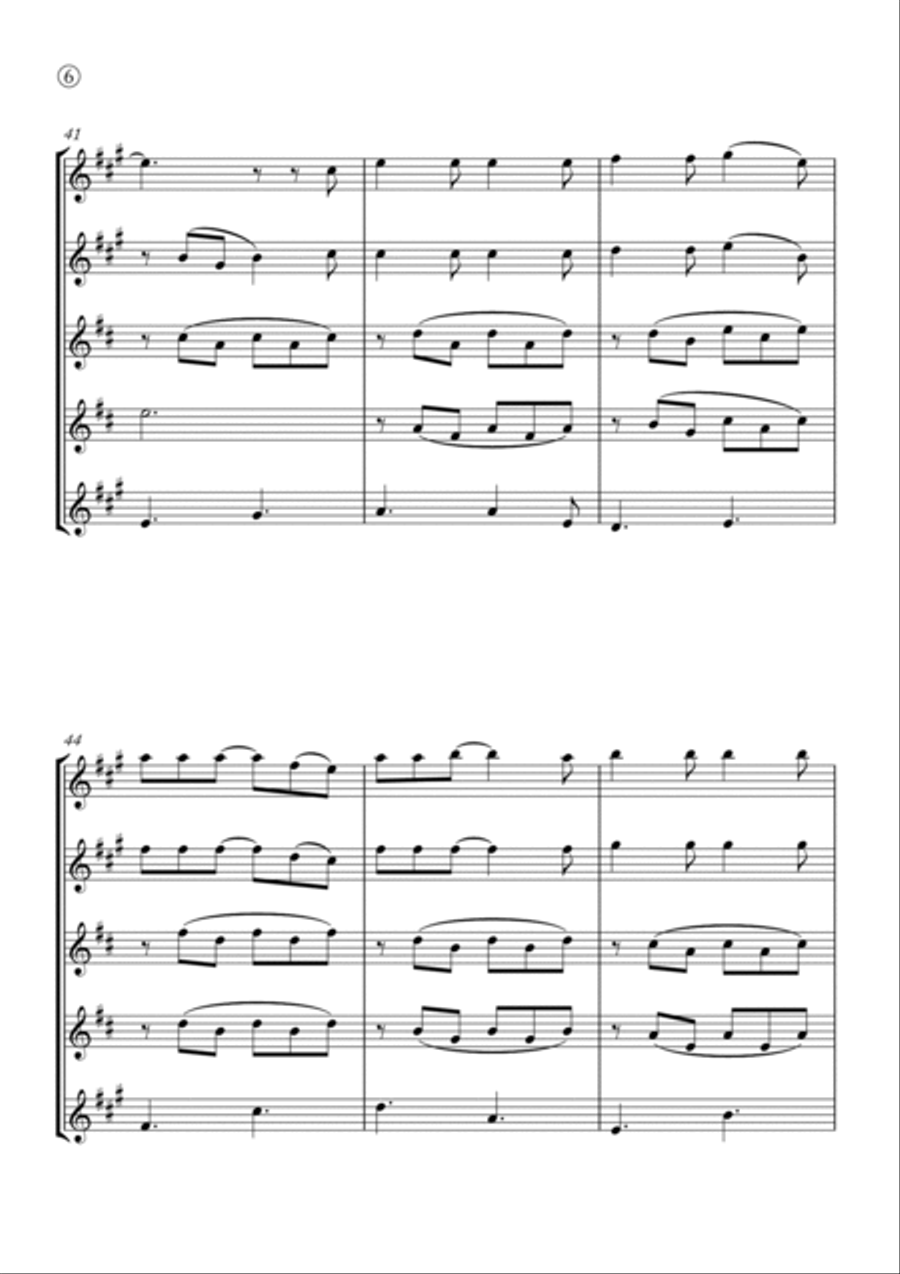 Hallelujah Saxophone Quintet scores gallery preview page 6