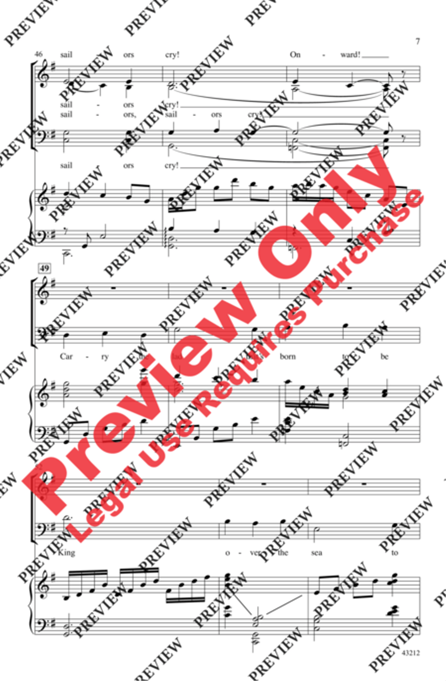 Over the Sea to Skye 4-Part scores gallery preview page 7
