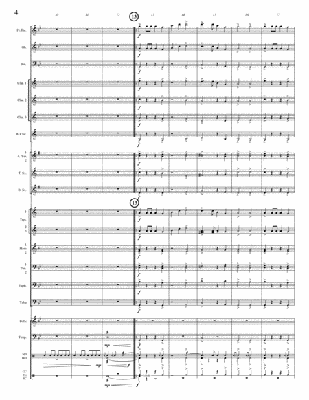 CHELTENHAM MARCH (concert band - medium easy - score, parts, and license to photocopy) image number null