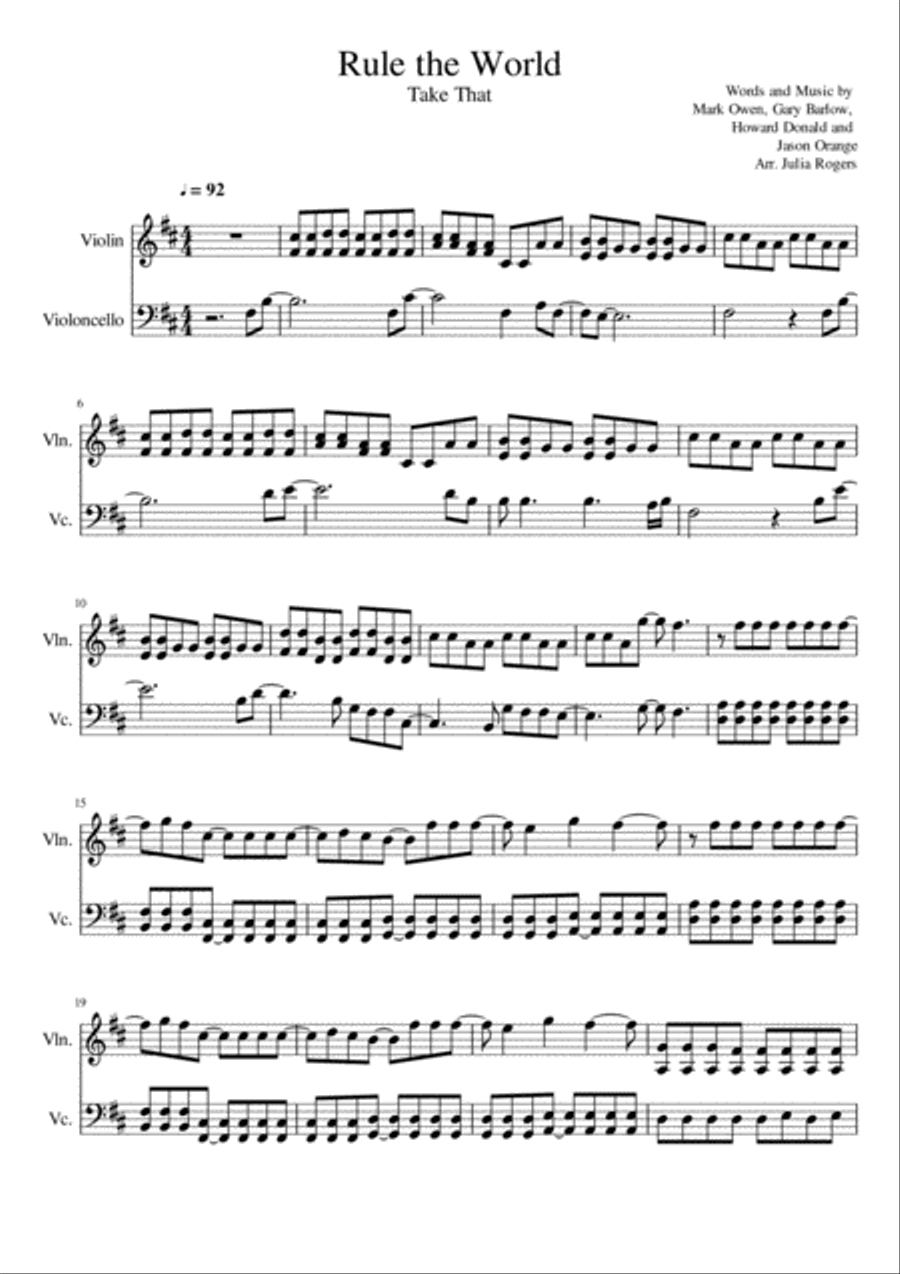 Rule The World Rule The World String Duet scores gallery preview page 1