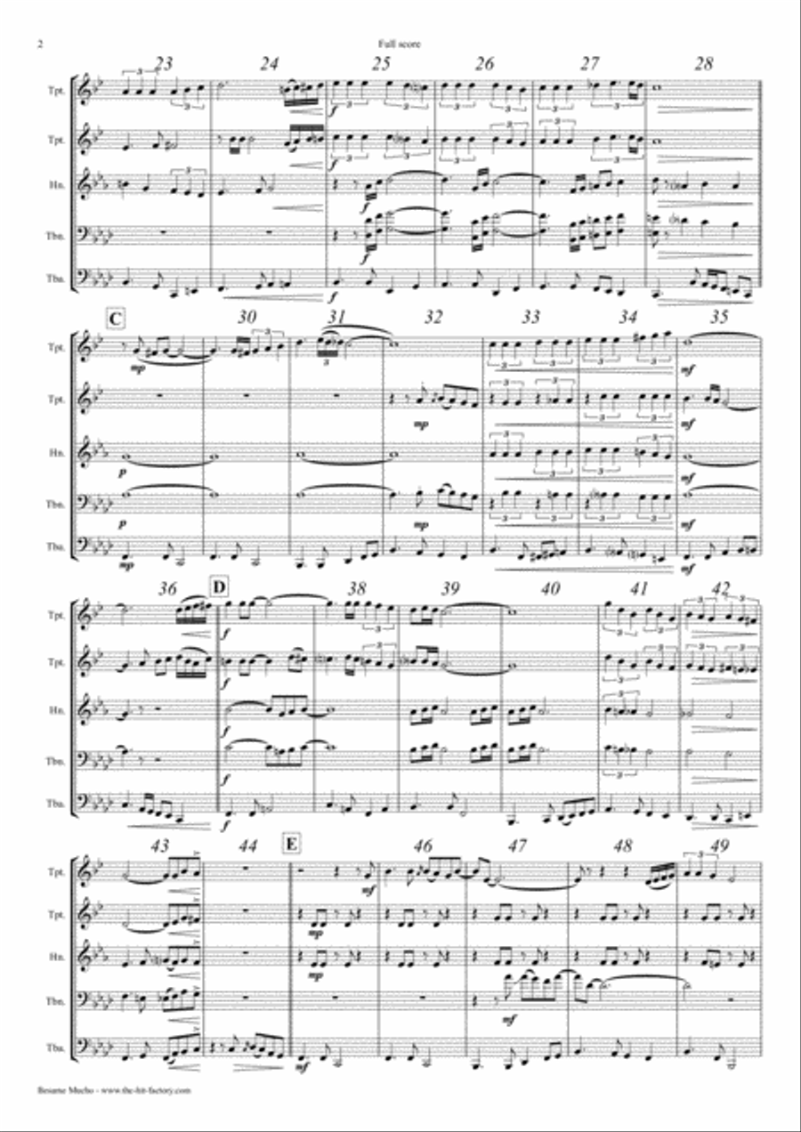 Besame Mucho (Kiss Me Much) Euphonium scores gallery preview page 2