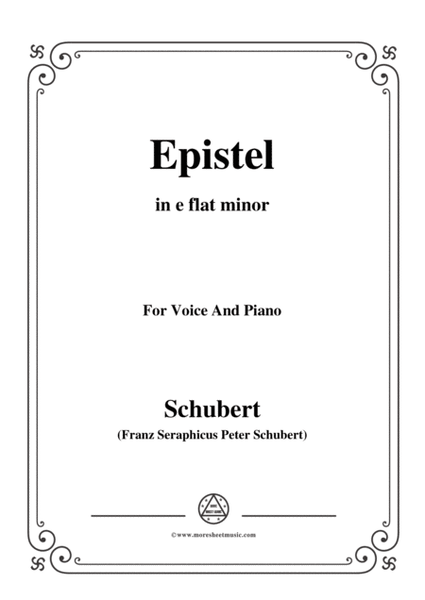 Schubert-Epistel(Herrn Joseph Spaun),in e flat minor,for Voice&Piano image number null