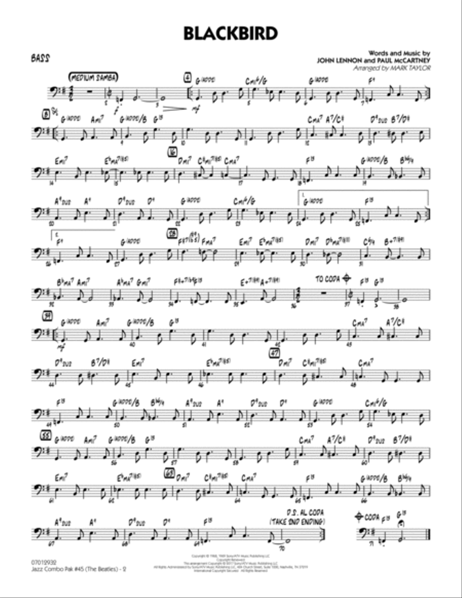 Jazz Combo Pak #45 (The Beatles) - Bass Jazz Ensemble scores gallery preview page 2