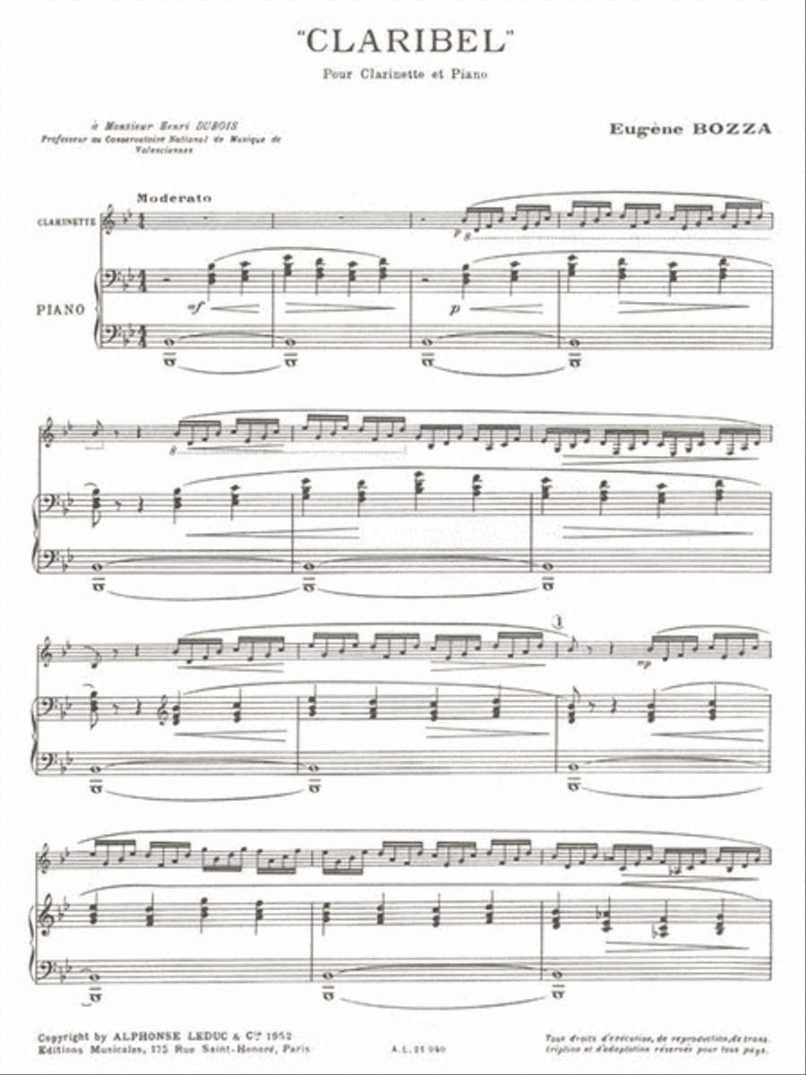 Claribel (clarinet And Piano) Clarinet Solo scores gallery preview page 2