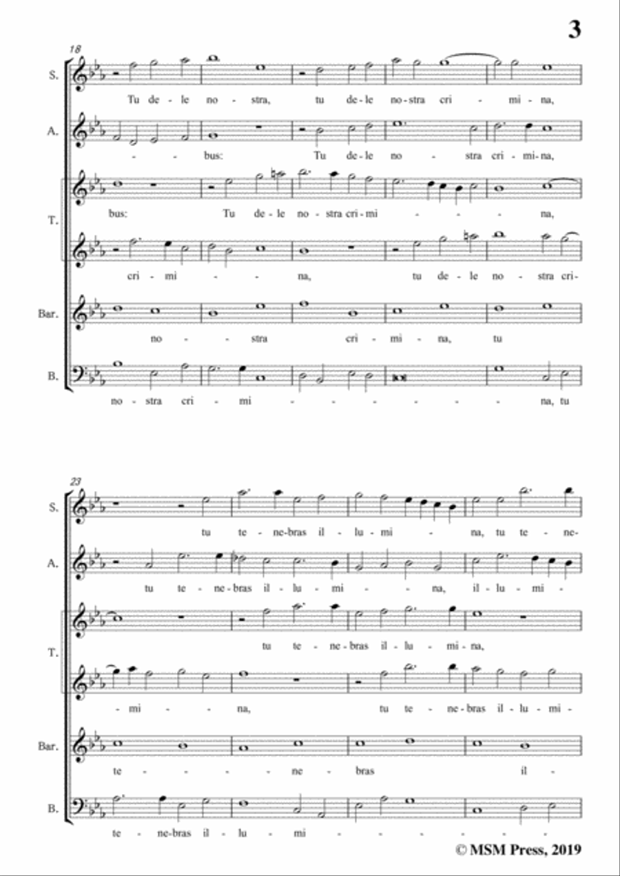 Sheppard-Salvator mundi,Domine,in E flat Major,for A cappella 4-Part scores gallery preview page 5