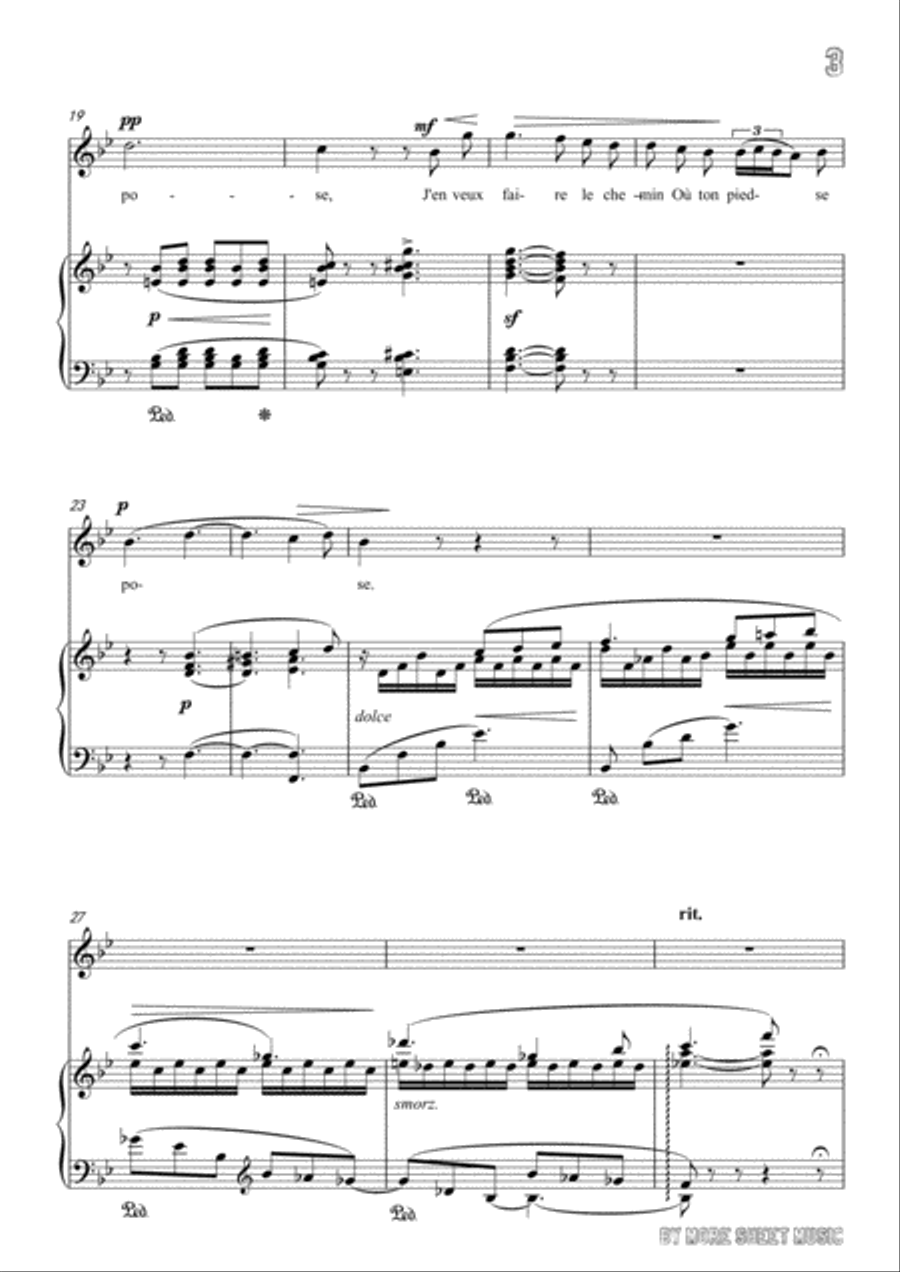 Liszt-S'il est un charmant gazon in B flat Major,for Voice and Piano Voice Solo scores gallery preview page 5