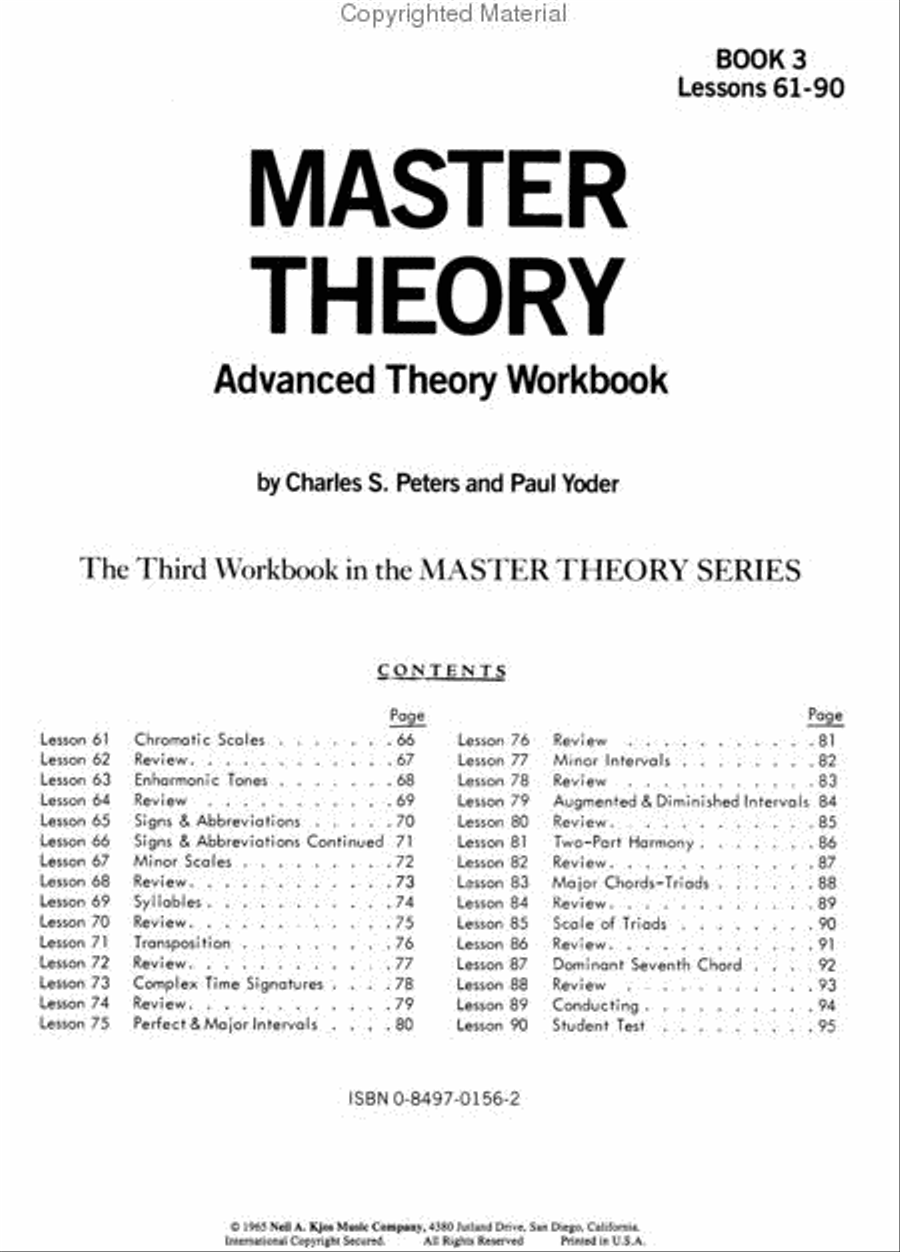 Master Theory - Book 3 (Lessons 61-90)