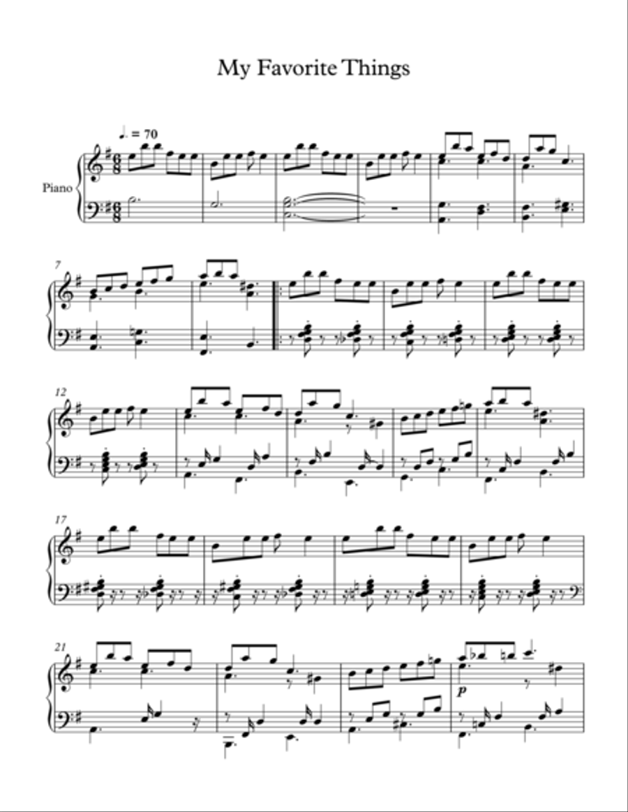 My Favorite Things Piano Solo scores gallery preview page 1