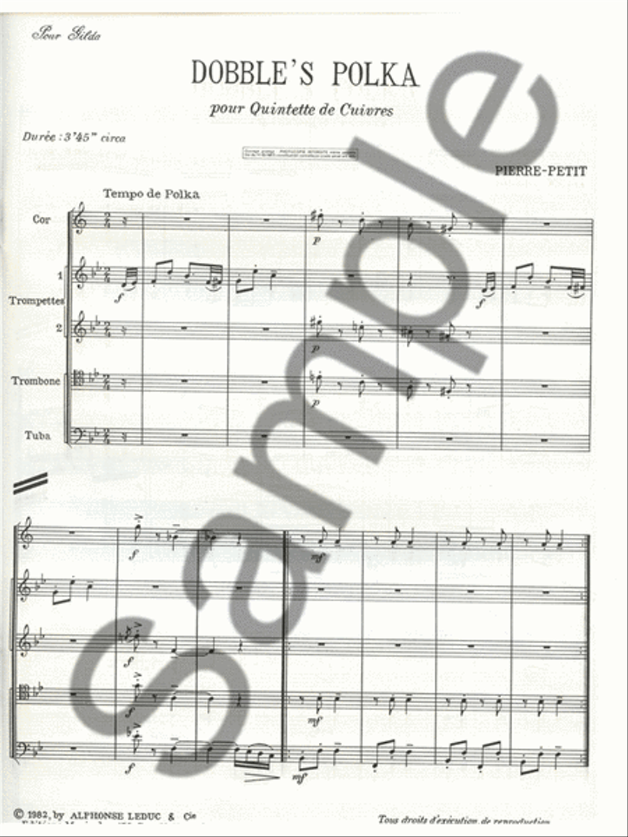 Dobble's Polka (quintet-brass) Collection / Songbook scores gallery preview page 2