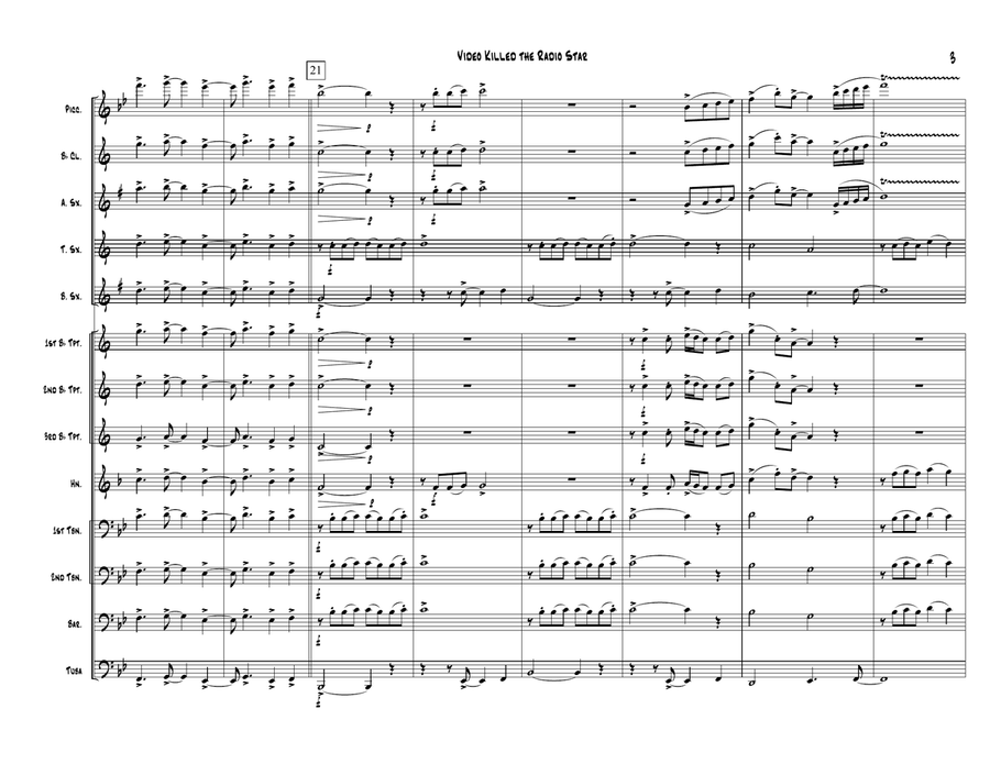 Video Killed The Radio Star Marching Band scores gallery preview page 3