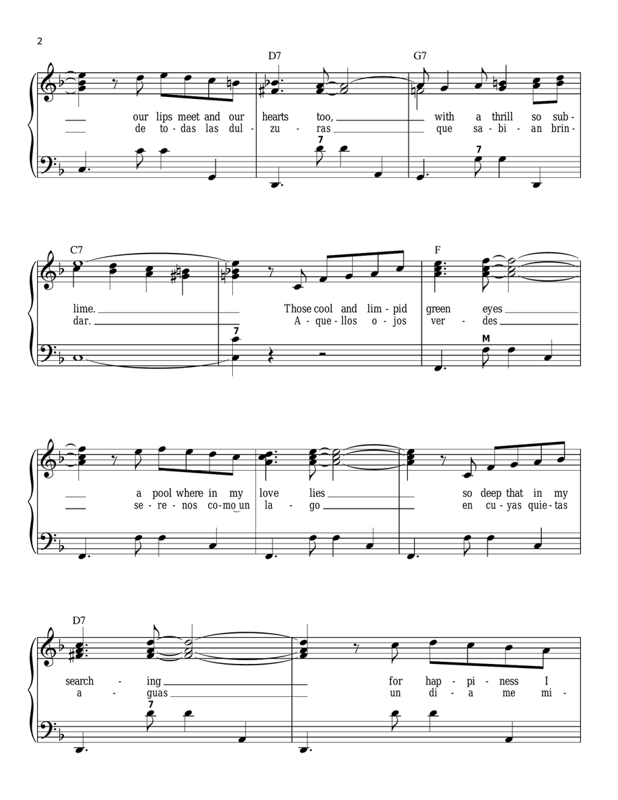Aquellos Ojos Verdes (Green Eyes) Accordion scores gallery preview page 2