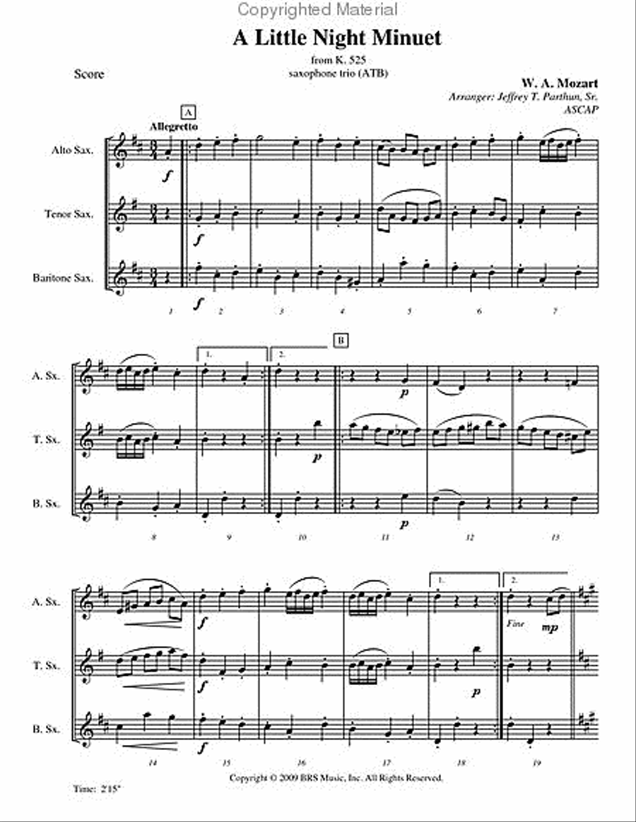 A Little Night Minuet A Little Night Minuet Woodwind Trio scores gallery preview page 2