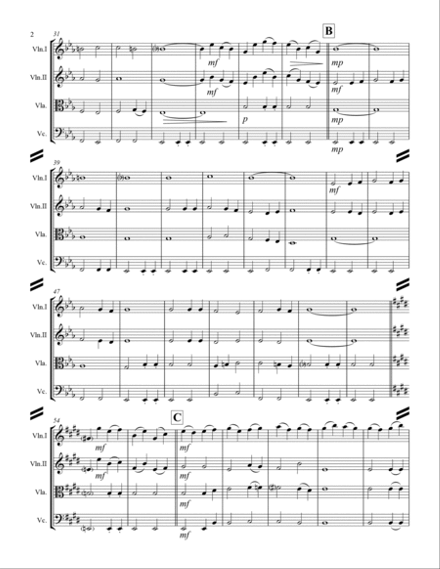 When I Survey the Wondrous Cross (String Quartet) String Quartet scores gallery preview page 3