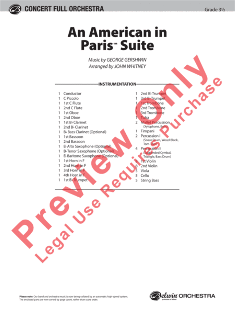 An American in Paris Suite Full Orchestra scores gallery preview page 2