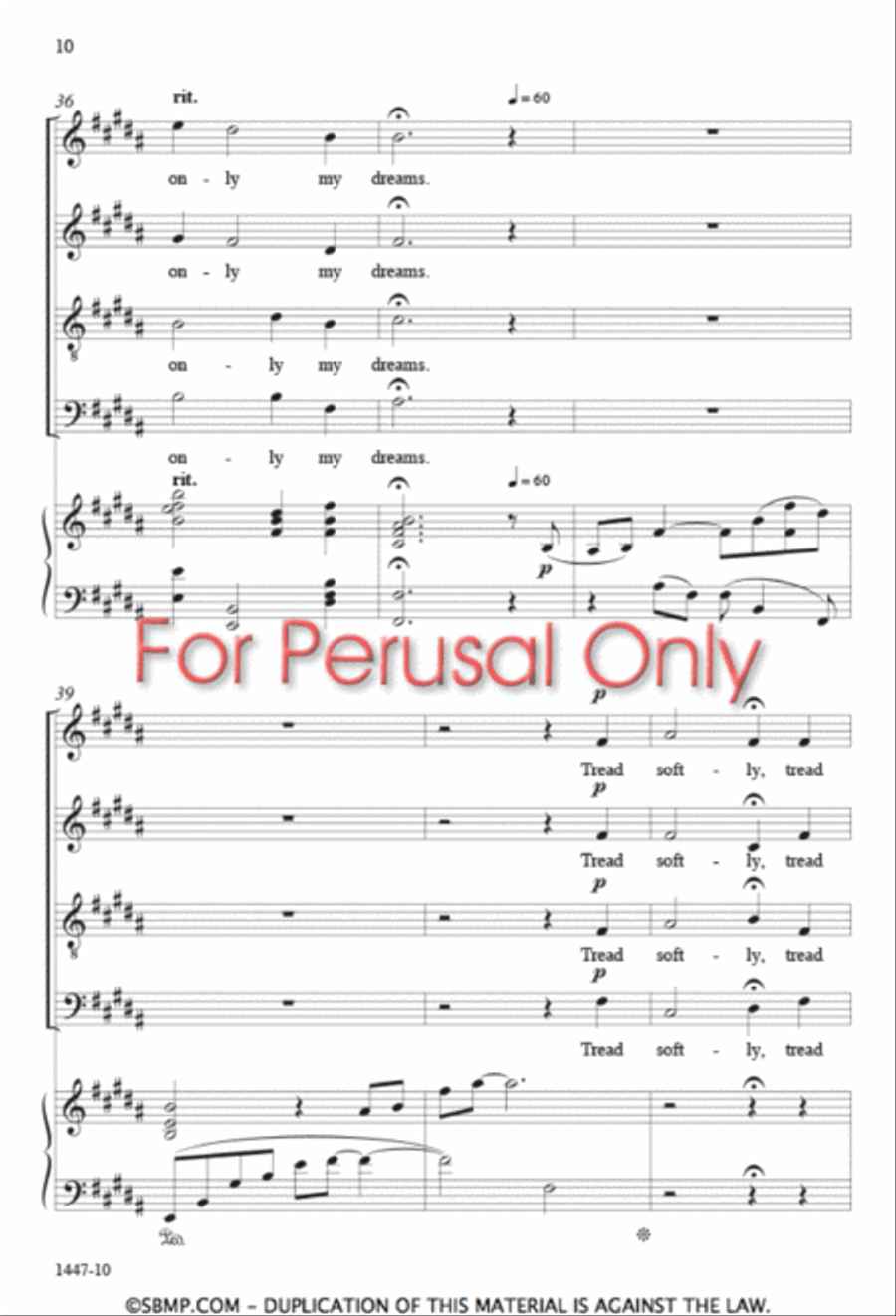 Tread Softly - SATB Octavo 4-Part scores gallery preview page 9