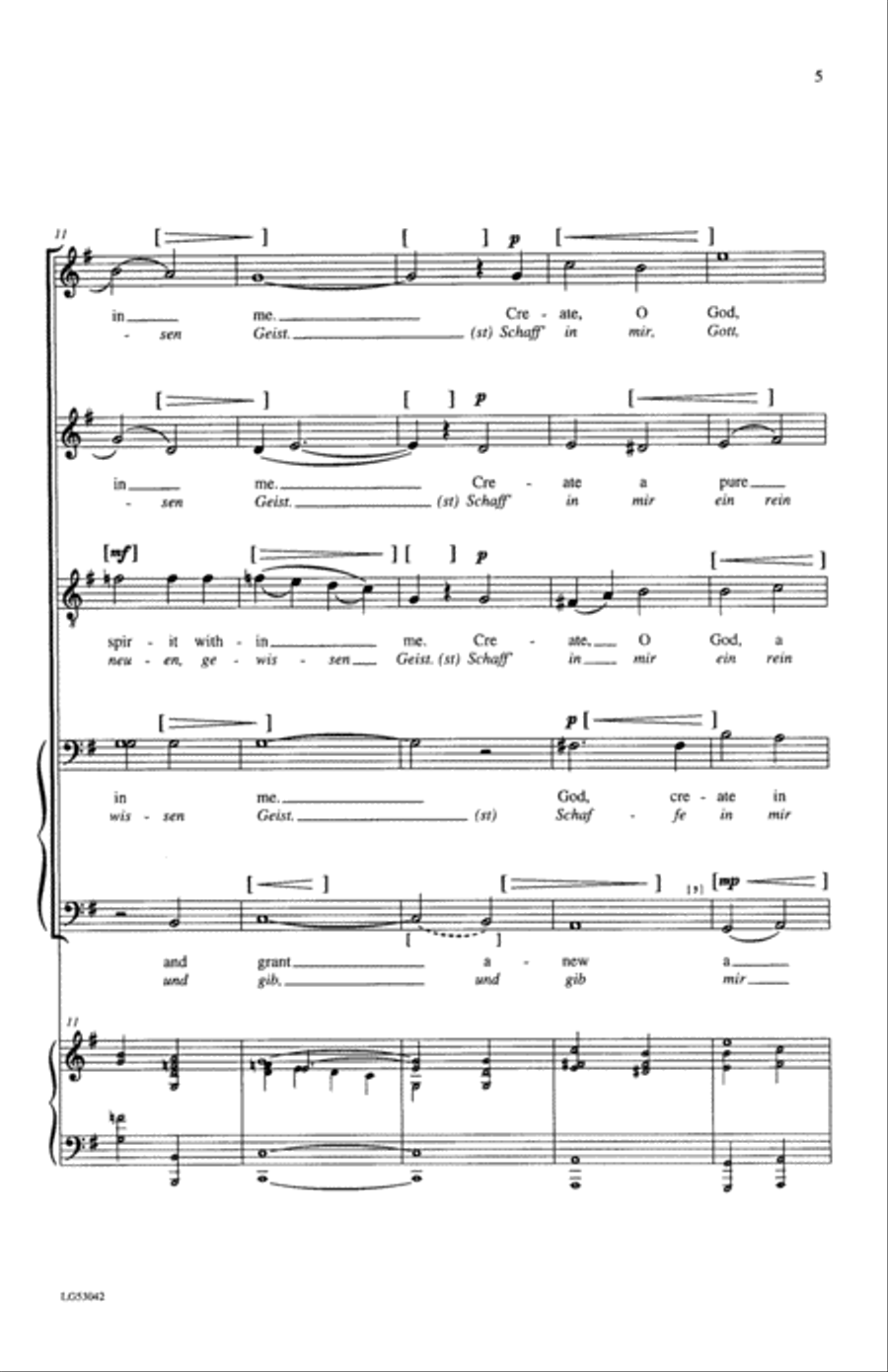 Create in Me, O God (Schaffe in mir, Gott) 4-Part scores gallery preview page 4