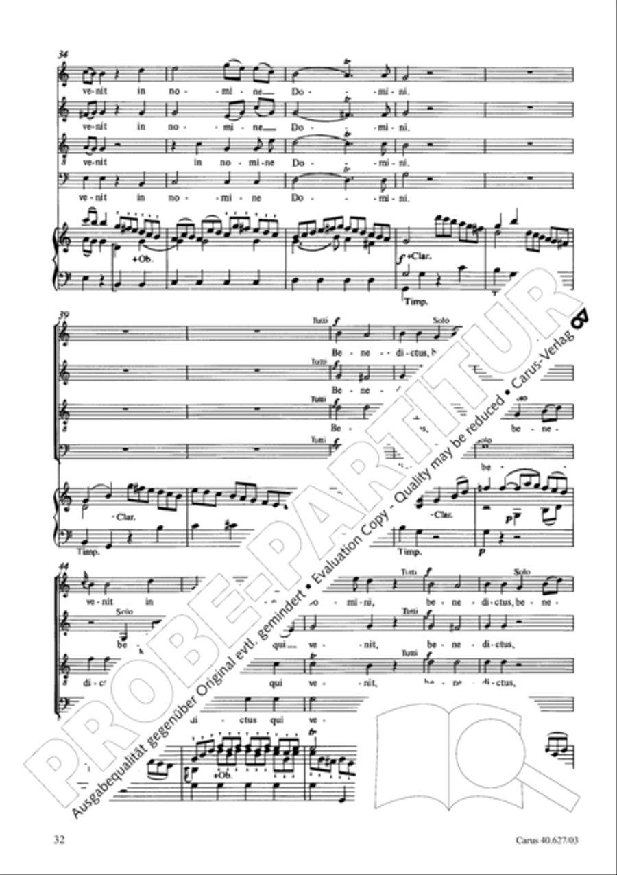 Mass in C Major 4-Part scores gallery preview page 33