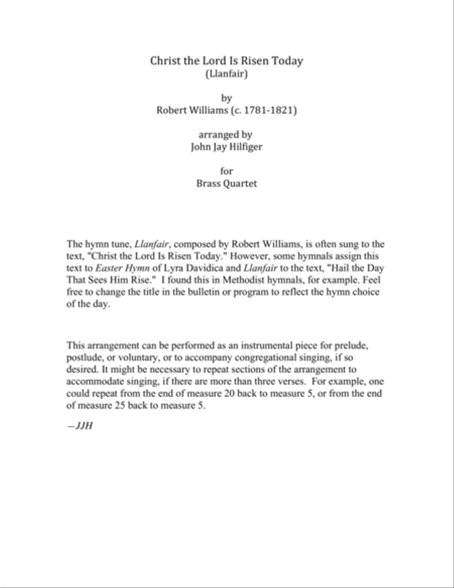 Christ the Lord Is Risen Today (Brass Quartet) Brass Quartet scores gallery preview page 2