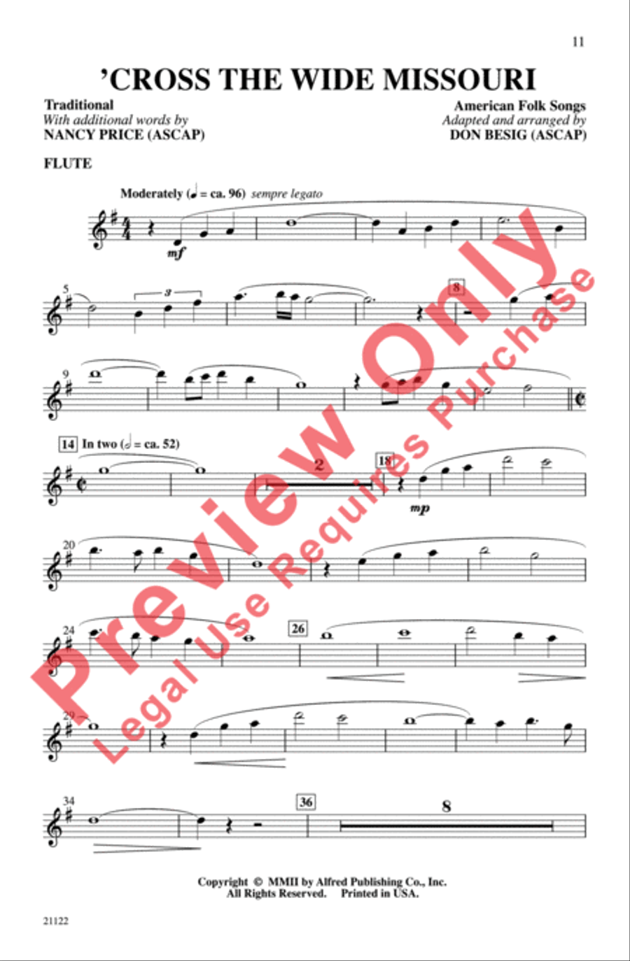 'Cross the Wide Missouri Men's Choir scores gallery preview page 11
