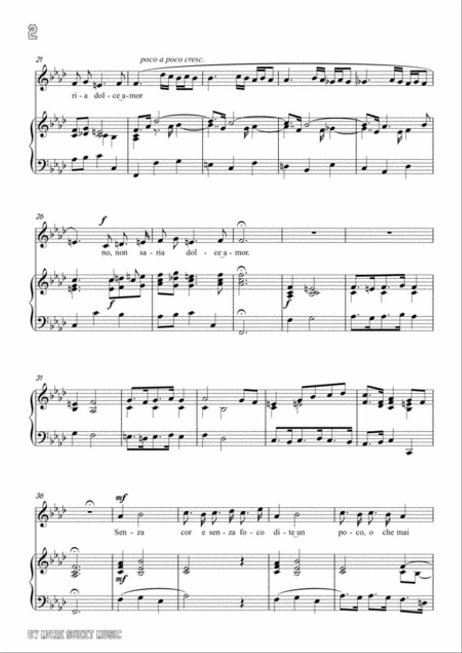 Perti-Se non fossero gli stenti in f minor,for Voice and Piano Voice Solo scores gallery preview page 4