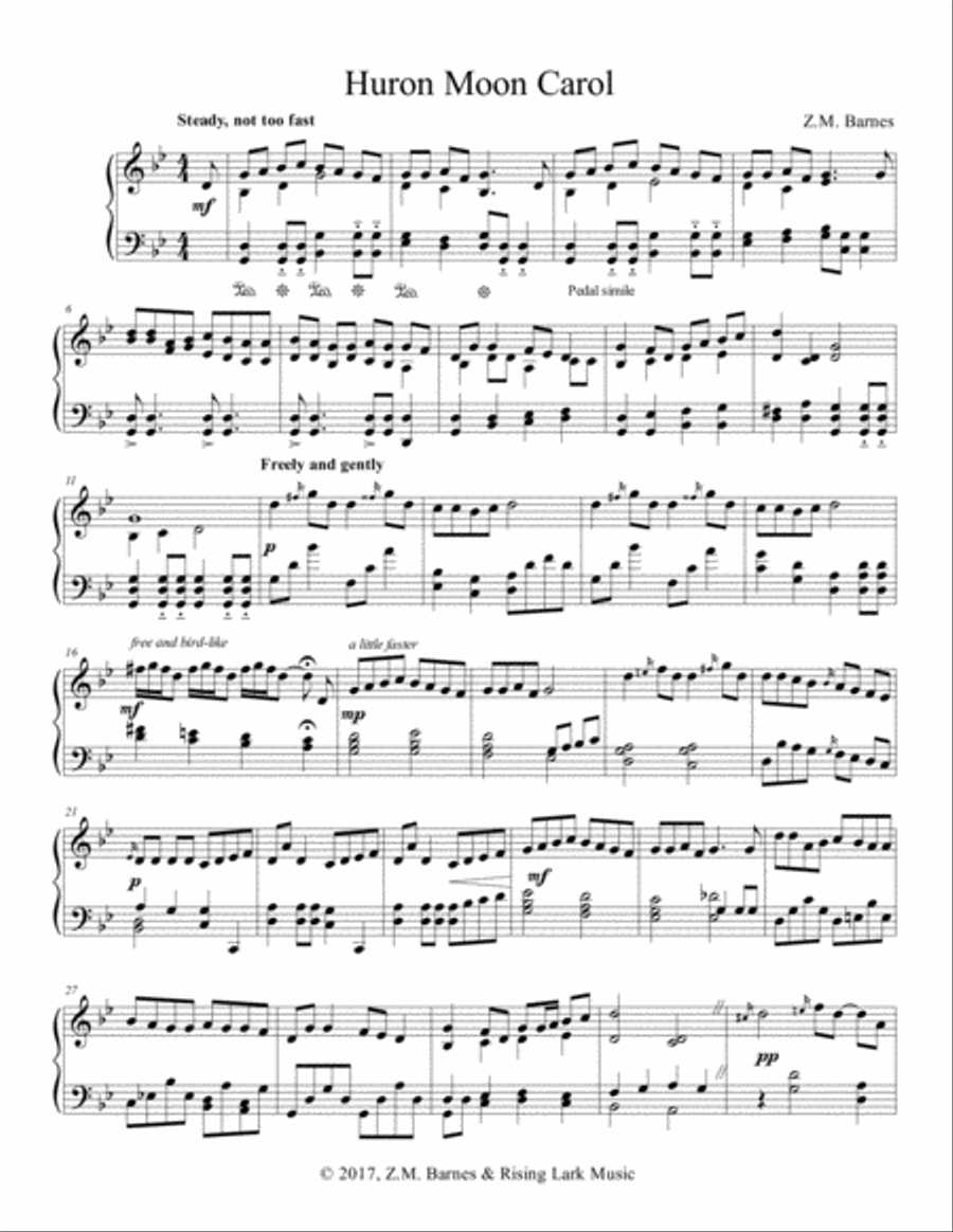 Huron Moon Carol Piano Solo scores gallery preview page 3